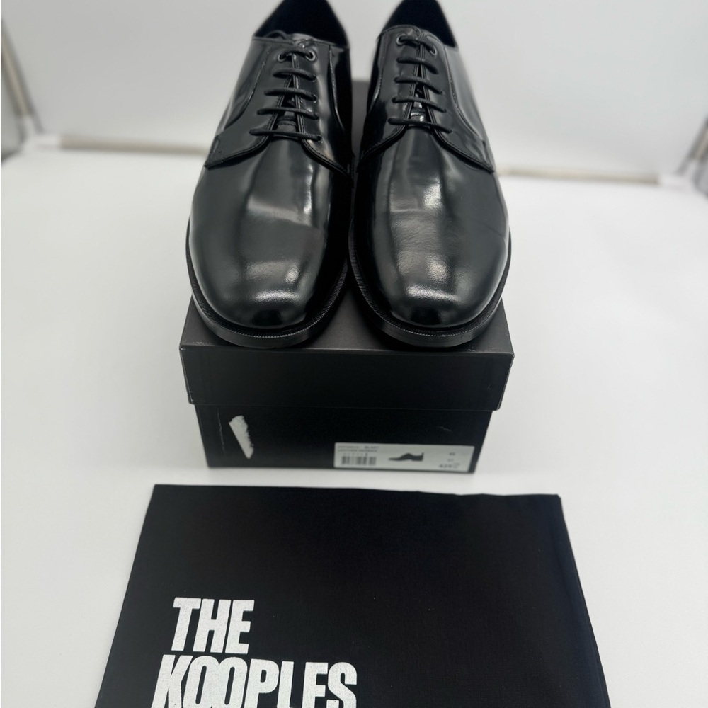 The Kooples Men's Black Leather Shoes- Leather Derbies